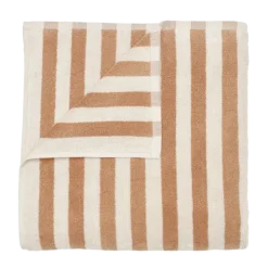 Badetuch -ARTO- Farbe Moonbeam/Amber Brown Größe 70 x 140 cm, breite Streifen