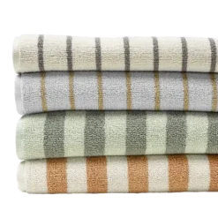 Badetuch -ARTO- Farbe Moonbeam/Amber Brown Größe 70 x 140 cm, breite Streifen