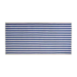 Badetuch -ARTO- Farbe Moonbeam/Mazarine Blue - Größe 70 x 140 cm, breite Streifen