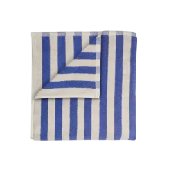 Badetuch -ARTO- Farbe Moonbeam/Mazarine Blue - Größe 70 x 140 cm, breite Streifen