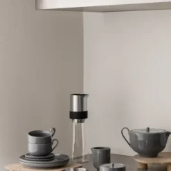 Brotkorb -DELARA- Farbe Taupe - Größe L, Verchromt