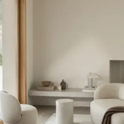 Chaiselongue, links -KUON- Boucla Beige