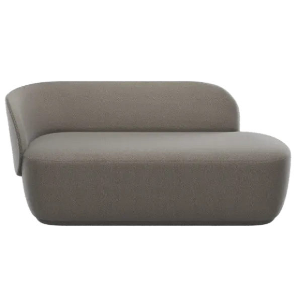 Chaiselongue, links -KUON- Socia Taupe