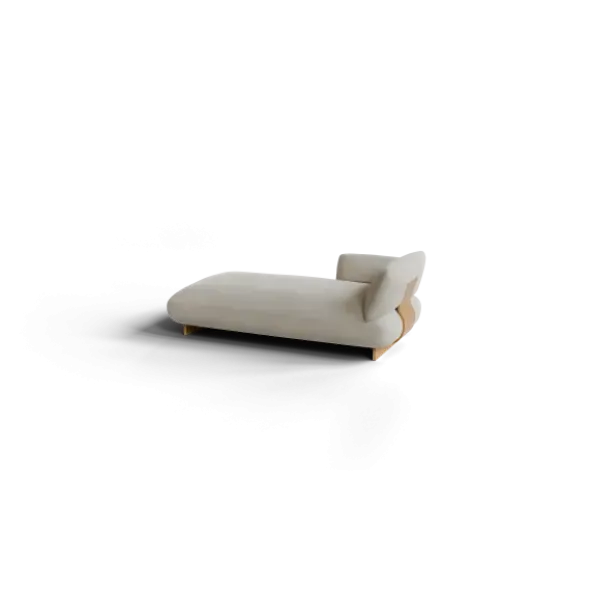 Chaiselongue, links -MOCO- Farbe Beige - Stoff: Boucla