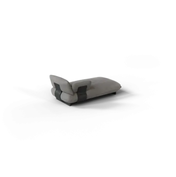 Chaiselongue, links -MOCO- Farbe Zinc - Stoff: Pina