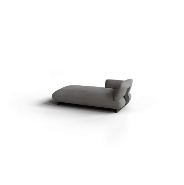 Chaiselongue, links -MOCO- Farbe Zinc - Stoff: Pina