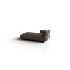 Chaiselongue, links -MOCO- Farbe Shitake - Stoff: Boucla