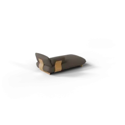 Chaiselongue, links -MOCO- Farbe Shitake - Stoff: Boucla
