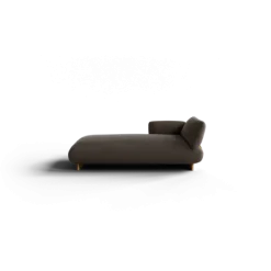 Chaiselongue, links -MOCO- Farbe Shitake - Stoff: Boucla