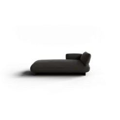 Chaiselongue, links -MOCO- Farbe Taupe - Stoff: Boucla