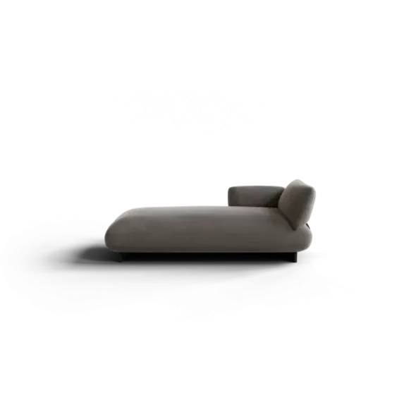 Chaiselongue, links -MOCO- Farbe Shitake - Stoff: kvadrat Melange Nap