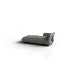 Chaiselongue, links -MOCO- Farbe Shitake - Stoff: kvadrat Melange Nap