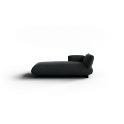 Chaiselongue, links -MOCO- Farbe Coal - Stoff: kvadrat Melange Nap