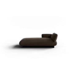 Chaiselongue, links -MOCO- Farbe Espresso - Stoff: kvadrat Moss