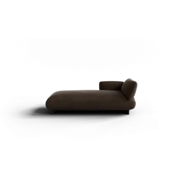 Chaiselongue, links -MOCO- Farbe Espresso - Stoff: kvadrat Moss