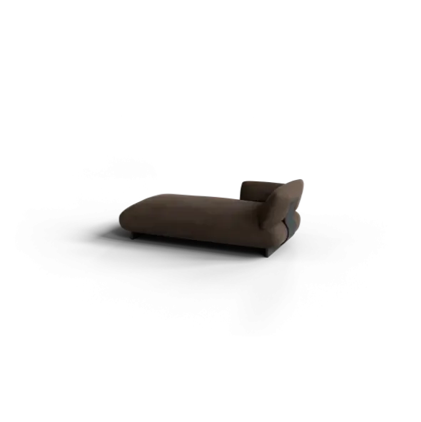 Chaiselongue, links -MOCO- Farbe Espresso - Stoff: kvadrat Moss