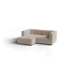 Chaiselongue, links -TASI- Farbe Beige - Stoff: Pina
