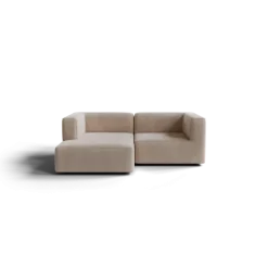Chaiselongue, links -TASI- Farbe Beige - Stoff: Pina