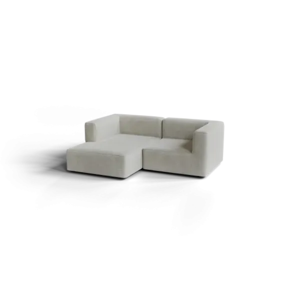 Chaiselongue, links -TASI- Farbe Cloud - Stoff: kvadrat Moss