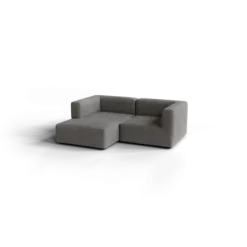Chaiselongue, links -TASI- Farbe Zinc - Stoff: Pina