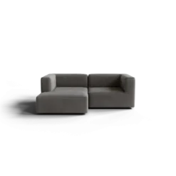 Chaiselongue, links -TASI- Farbe Zinc - Stoff: Pina