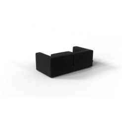 Chaiselongue, links -TASI- Farbe Coal - Stoff: Boucla