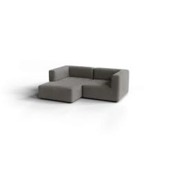 Chaiselongue, links -TASI- Farbe Shitake - Stoff: kvadrat Melange Nap