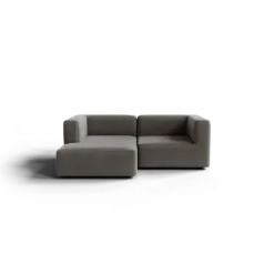 Chaiselongue, links -TASI- Farbe Shitake - Stoff: kvadrat Melange Nap