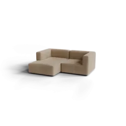 Chaiselongue, links -TASI- Farbe Shitake - Stoff: kvadrat Moss