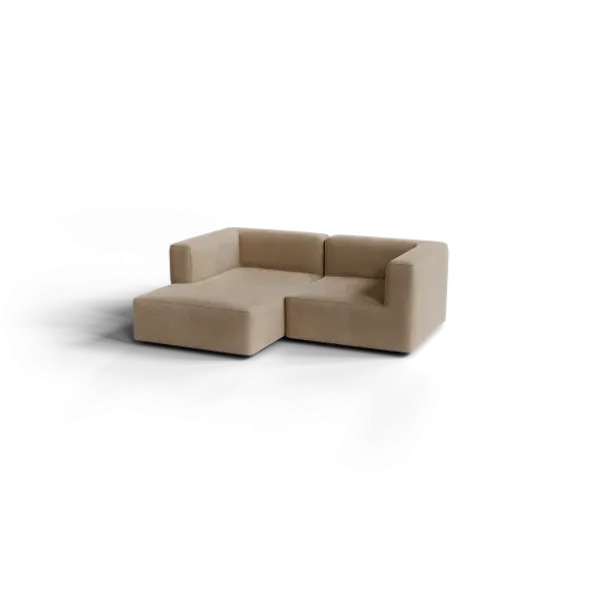 Chaiselongue, links -TASI- Farbe Shitake - Stoff: kvadrat Moss