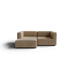 Chaiselongue, links -TASI- Farbe Shitake - Stoff: kvadrat Moss