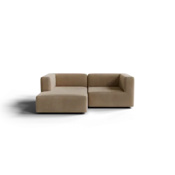 Chaiselongue, links -TASI- Farbe Shitake - Stoff: kvadrat Moss