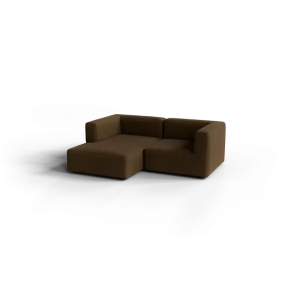 Chaiselongue, links -TASI- Farbe Agave Green - Stoff: kvadrat Moss