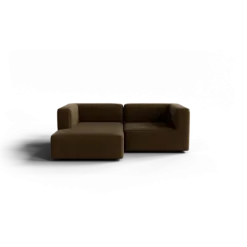 Chaiselongue, links -TASI- Farbe Agave Green - Stoff: kvadrat Moss