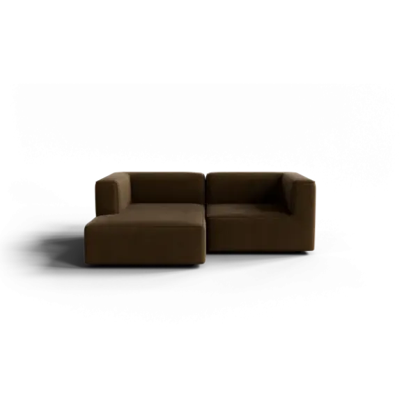 Chaiselongue, links -TASI- Farbe Agave Green - Stoff: kvadrat Moss