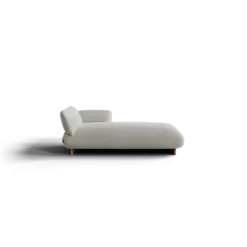 Chaiselongue, rechts -MOCO- Farbe Cloud - Stoff: kvadrat Moss