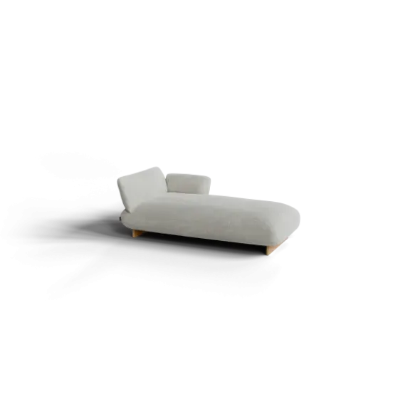 Chaiselongue, rechts -MOCO- Farbe Cloud - Stoff: kvadrat Moss