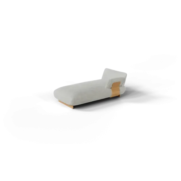 Chaiselongue, rechts -MOCO- Farbe Cloud - Stoff: kvadrat Moss