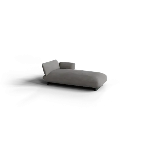 Chaiselongue, rechts -MOCO- Farbe Zinc - Stoff: Pina