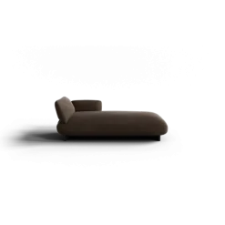 Chaiselongue, rechts -MOCO- Farbe Espresso - Stoff: kvadrat Moss