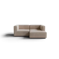 Chaiselongue, rechts -TASI- Farbe Beige - Stoff: Pina