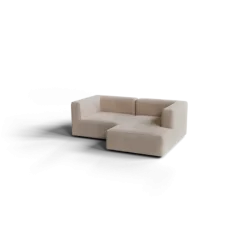 Chaiselongue, rechts -TASI- Farbe Beige - Stoff: Pina
