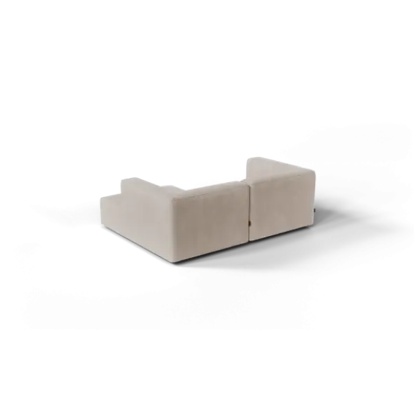 Chaiselongue, rechts -TASI- Farbe Beige - Stoff: Pina