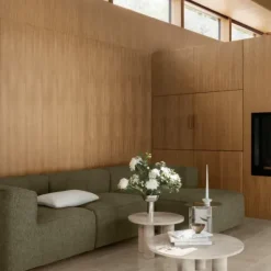 Chaiselongue, rechts -TASI- Farbe Cloud - Stoff: kvadrat Moss