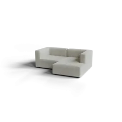 Chaiselongue, rechts -TASI- Farbe Cloud - Stoff: kvadrat Moss