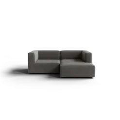 Chaiselongue, rechts -TASI- Farbe Zinc - Stoff: Pina