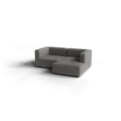 Chaiselongue, rechts -TASI- Farbe Zinc - Stoff: Pina