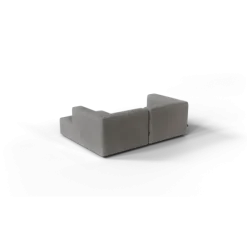 Chaiselongue, rechts -TASI- Farbe Zinc - Stoff: Pina