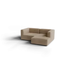 Chaiselongue, rechts -TASI- Farbe Shitake - Stoff: kvadrat Moss