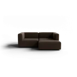 Chaiselongue, rechts -TASI- Farbe Espresso - Stoff: kvadrat Moss